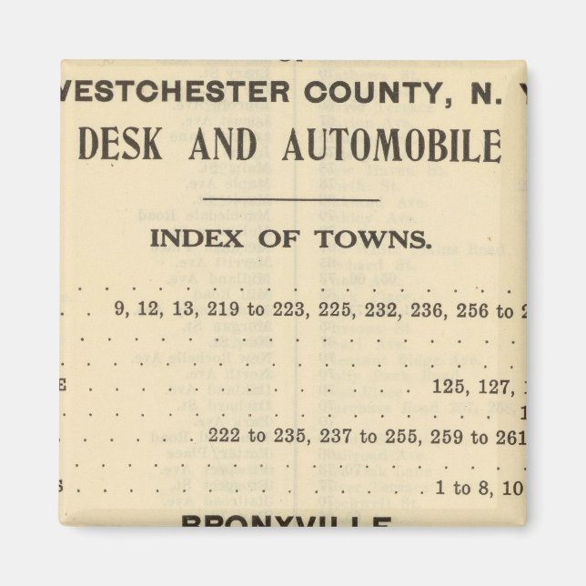 Indexstädte, Bronxville Magnet (Vorne)