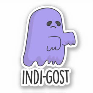 Indi-gost Funny Halloween Indigo Ghost Pun Aufkleber