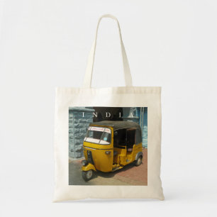 India auto rickshaw view tote bag