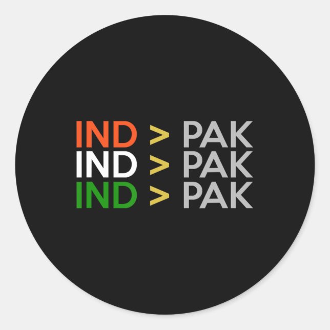 India Better Than Pakistan Indian Cricket Jersey  Runder Aufkleber (Vorderseite)