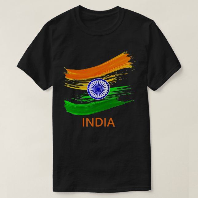 India Bharatindian Waving Flag T-Shirt (Design vorne)