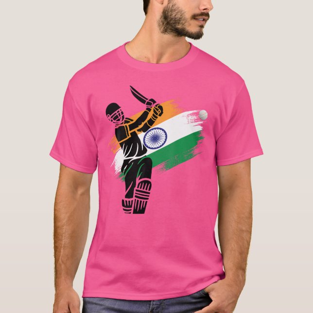 India Cricket 2024 Jersey Indian Cricket Squad Fla T-Shirt (Vorderseite)