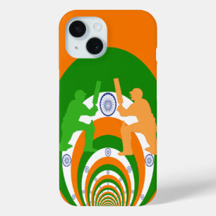 India Cricket Spirit Abstract Design iPhone 15 Hülle
