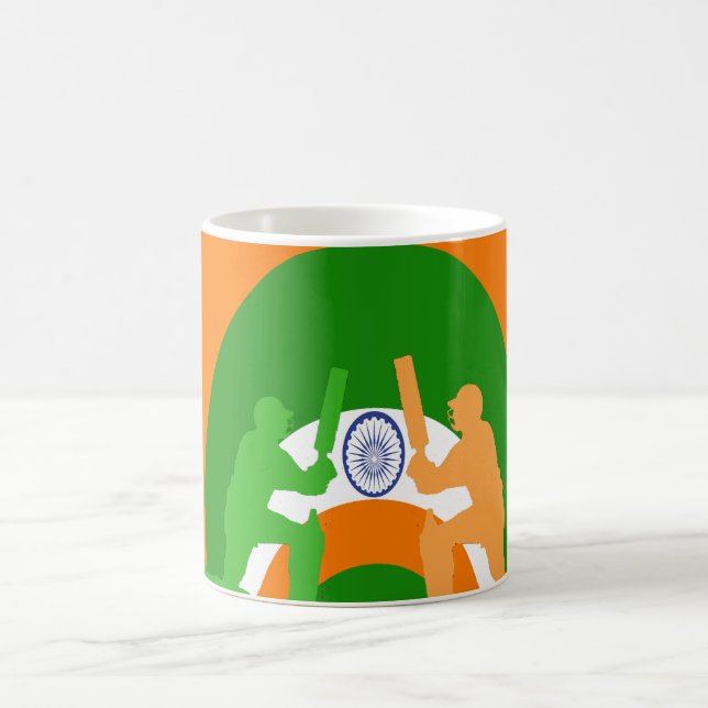 India Cricket Spirit Abstract Design Kaffeetasse (Mittel)