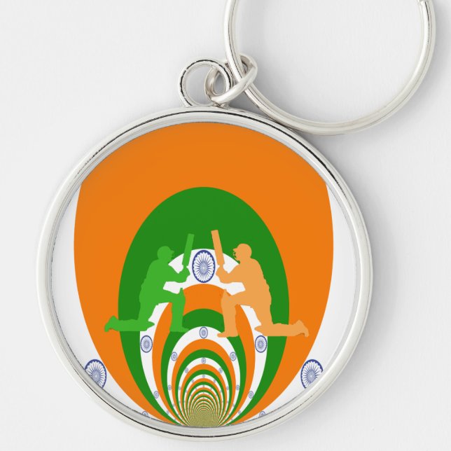 India Cricket Spirit Abstract Design Schlüsselanhänger (Vorne)