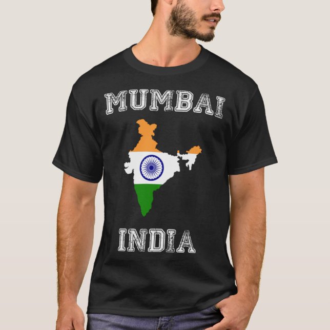 India Distressed Flag Mumbai Pride T-Shirt (Vorderseite)