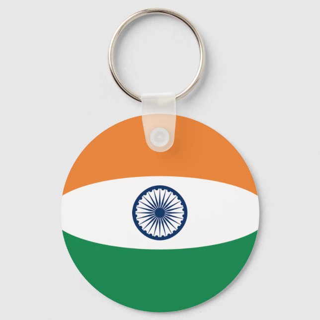 India Fisheye Flag Schlüsselanhänger (Vorderseite)