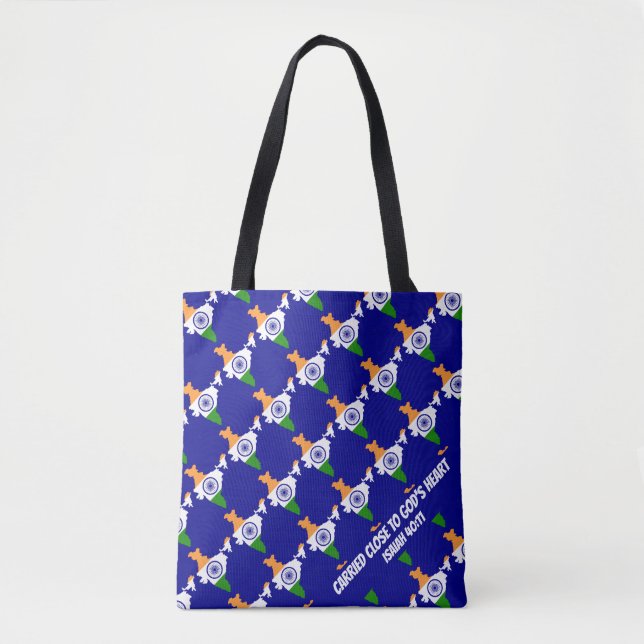 INDIA FLAG Christlich Isaiah CUSTOM Tasche (Vorderseite)