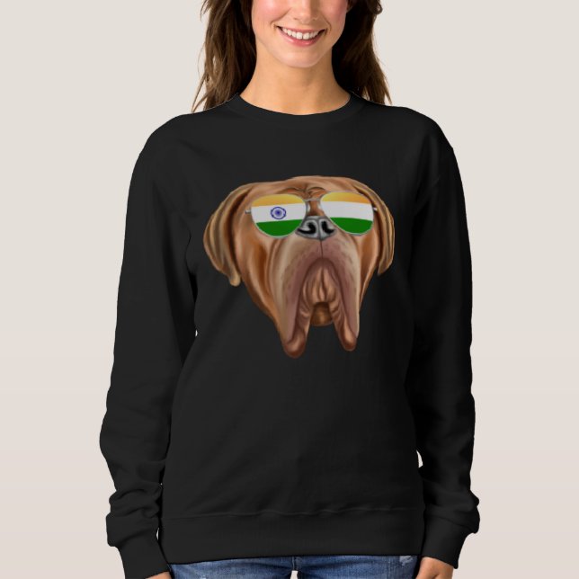 India Flag Dogues de Bordeaux Dog India Pocket Sweatshirt (Vorderseite)