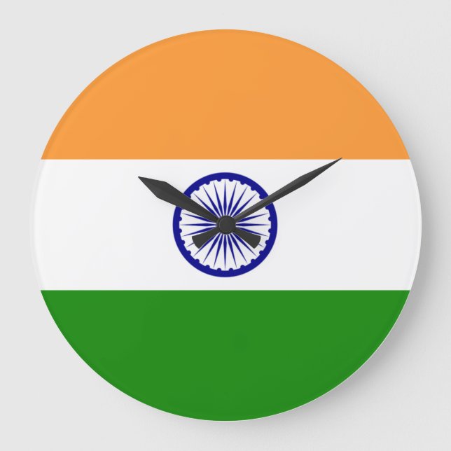 India flag  große wanduhr (Vorderseite)