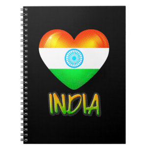 India Flag Heart Cutout Notizblock