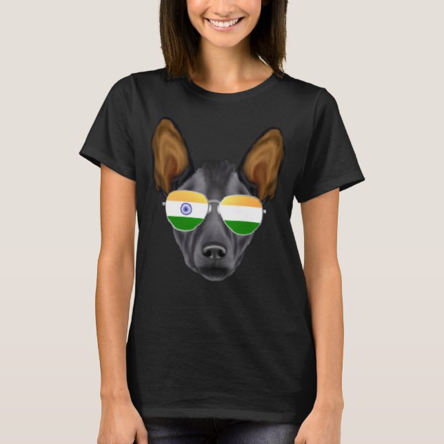 India Flag Xoloitzcuintli Dog India Pocket T-Shirt (Vorderseite)