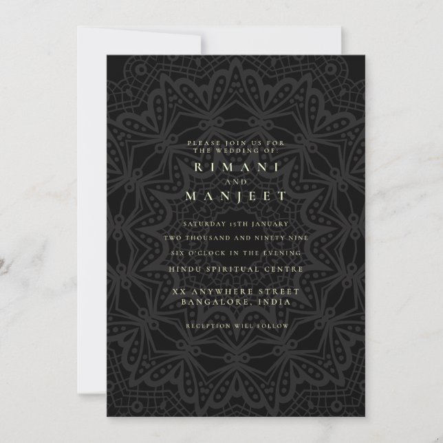India Indian Hindu Hindi Wedding Einladung (Vorderseite)