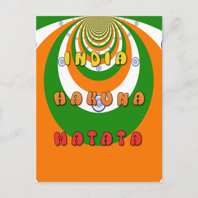 INDIA MATATA HAKUNA POSTKARTE (Vorderseite)