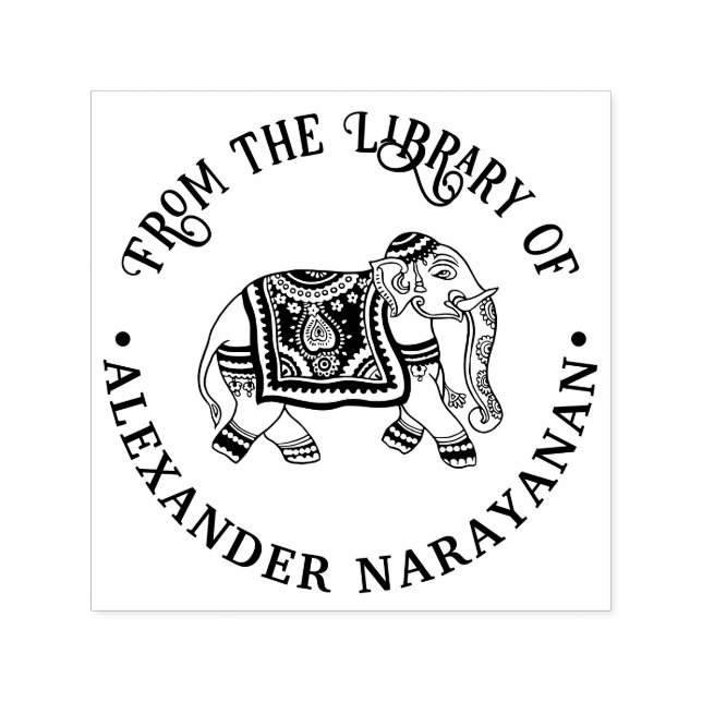 India Mehndi Elephant Name Library Name Book Name Permastempel (Design)