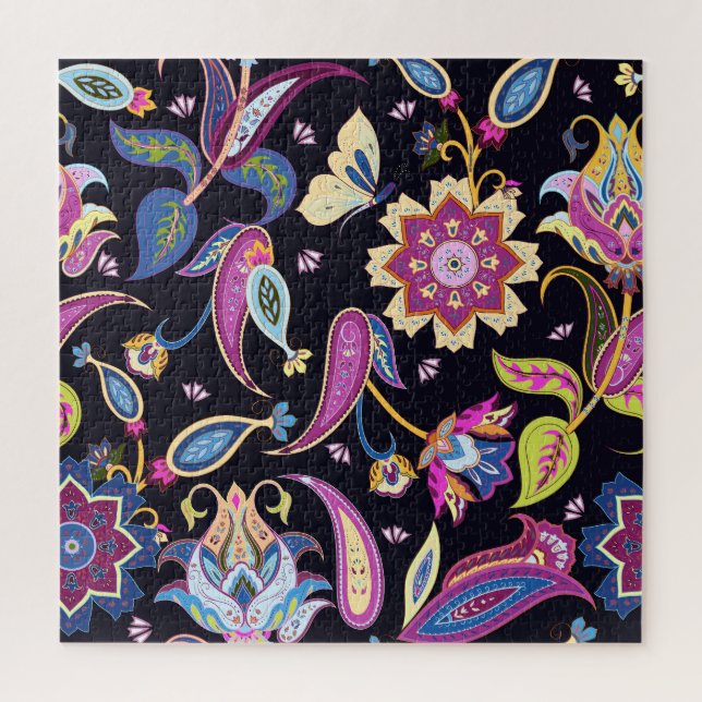 India Paisley Seamless Blumen Ornament (Vertikal)