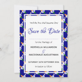INDIA Patriotic Wedding Special Celebration BLUE Save The Date