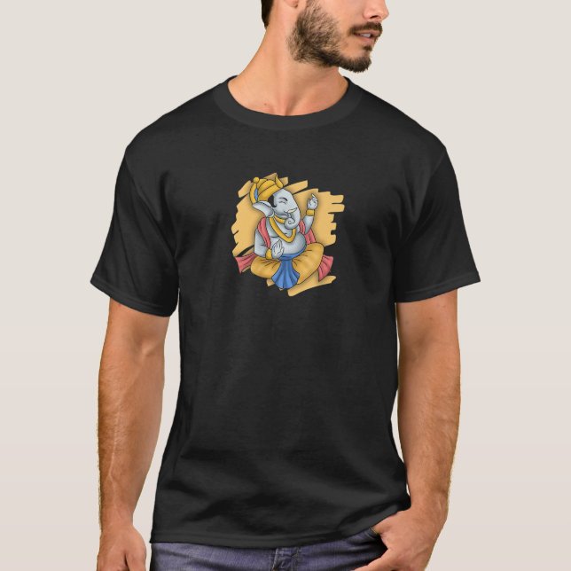 India Proud Flag God Hindi Sikh Moon Hindus Ganesh T-Shirt (Vorderseite)