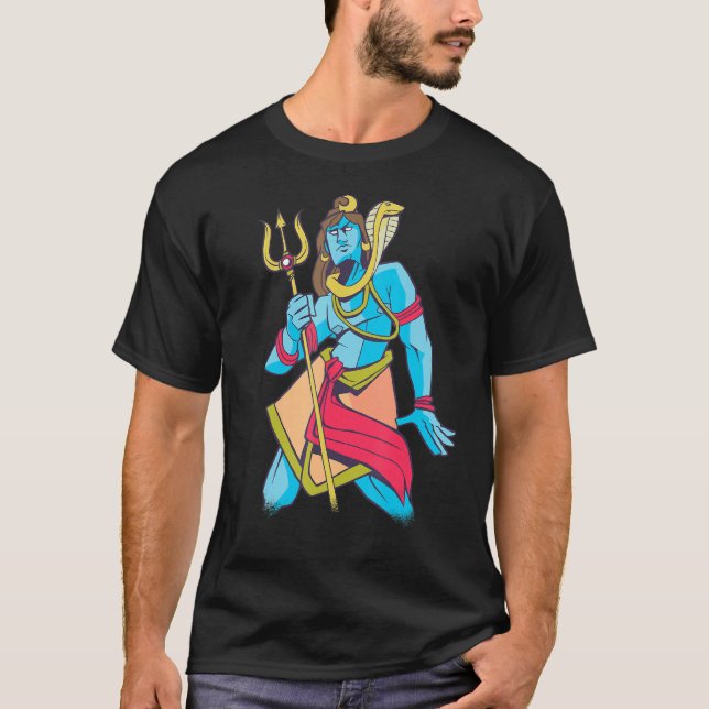 India Proud Flag God Hindi Sikh Moon Hindus Shiva  T-Shirt (Vorderseite)