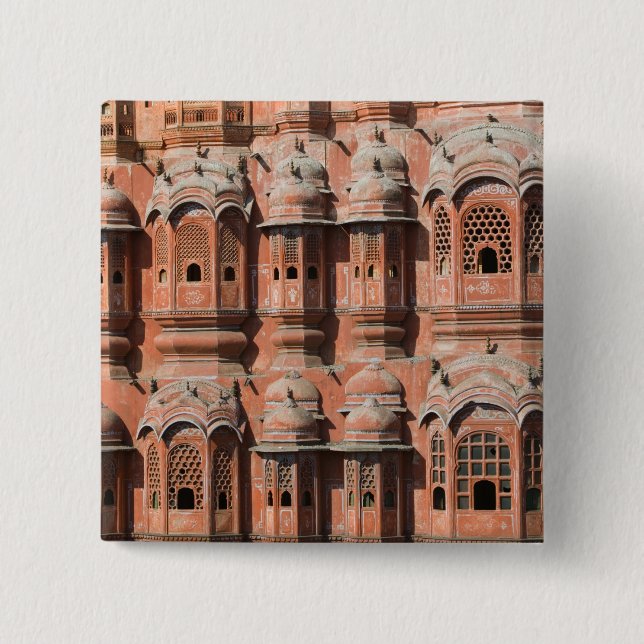 INDIA, Rajasthan, Jaipur: Hawa Mahal (Palast Button (Vorderseite)