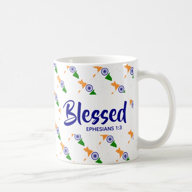 INDIA Selig Ephesians Scripting Christlich Kaffeetasse (Rechts)