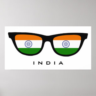 India Shades texte personnalisé et affiche couleur