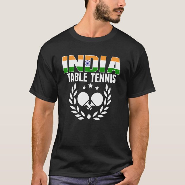 India Table Tennis Indian Ping Pong Support Sp T-Shirt (Vorderseite)
