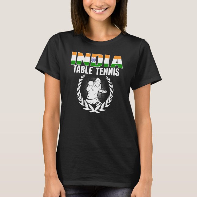 India Table Tennis Indian Ping Pong Supporter Spo T-Shirt (Vorderseite)