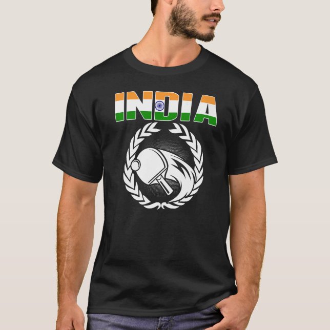 India Table Tennis Indian Ping Pong Supporter Spo T-Shirt (Vorderseite)