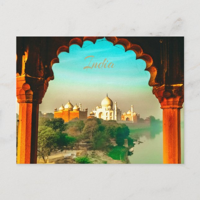 India Taj Mahal Postkarte (Vorderseite)