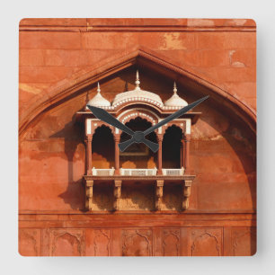 India Temple Wall Quadratische Wanduhr