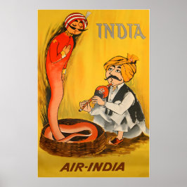 India Travel Poster Air-India Art Indian Print