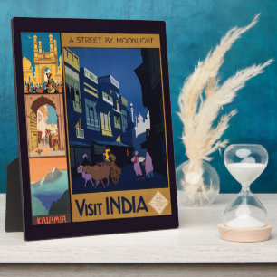 India Travel Poster Collage Fotoplatte
