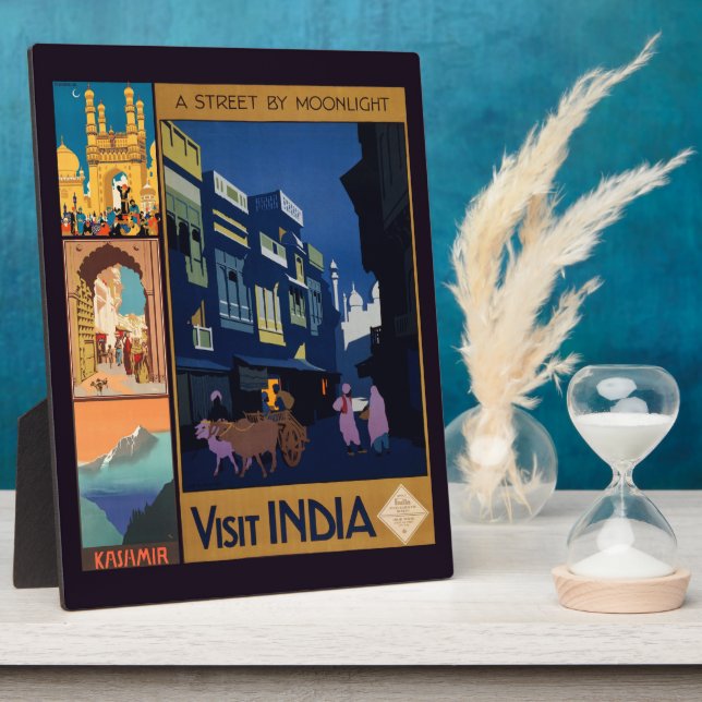 India Travel Poster Collage Fotoplatte (Seite)