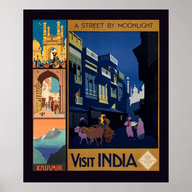 India Travel Poster Collage Poster (Vorne)
