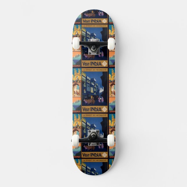 India Travel Poster Collage Skateboards (Vorderseite)