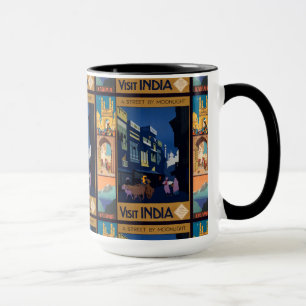 India Travel Poster Collage Tasse