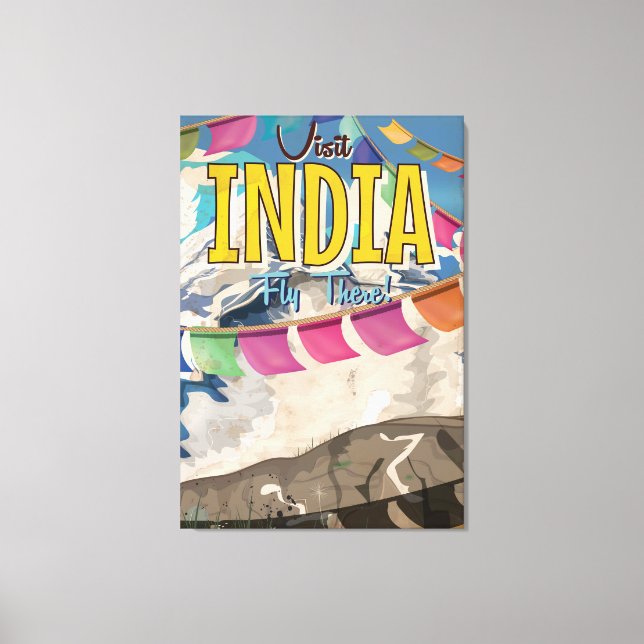 India Vintage Travel Poster Leinwanddruck (Vorderseite)