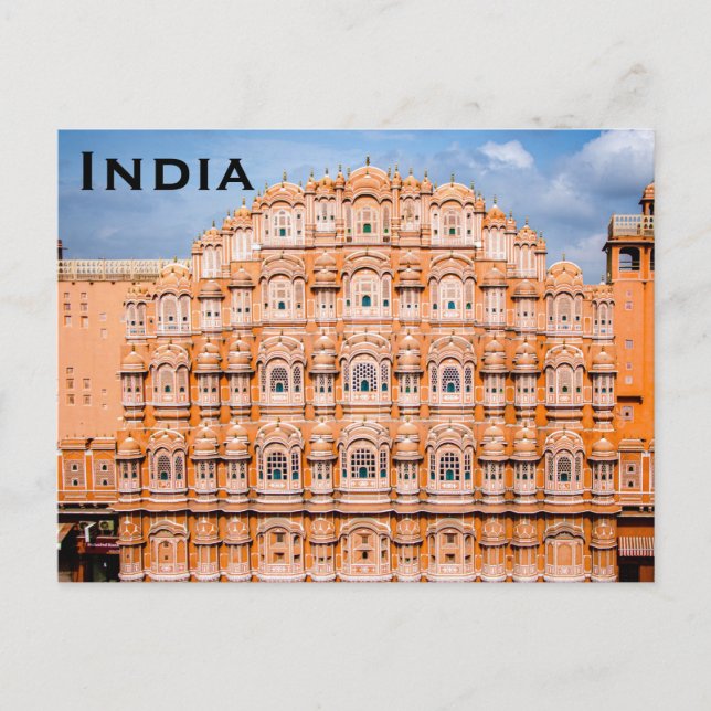 India Vintage Travel Tourismus Postkarte hinzufüge (Vorderseite)