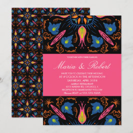 India Wedding Theme Elephant Floral Black Invitat Einladung