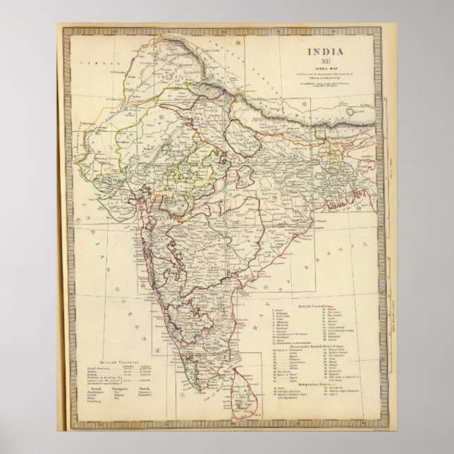India XII Index map Poster (Vorne)