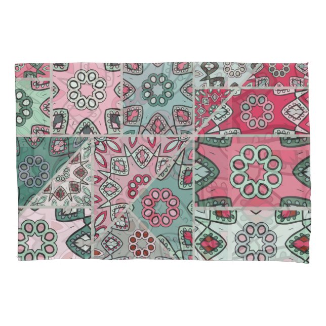Indian Arabic Patchwork Quilt Vintag Kissenbezug (Vorderseite)