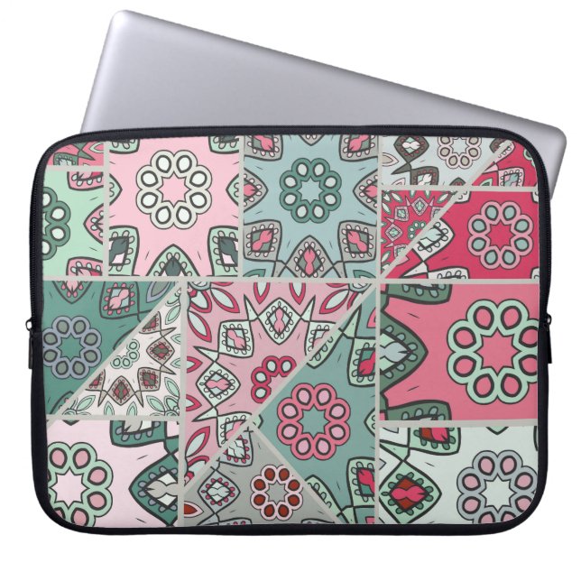 Indian Arabic Patchwork Quilt Vintag Laptopschutzhülle (Vorderseite)