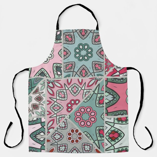 Indian Arabic Patchwork Quilt Vintag Schürze (Vorderseite)