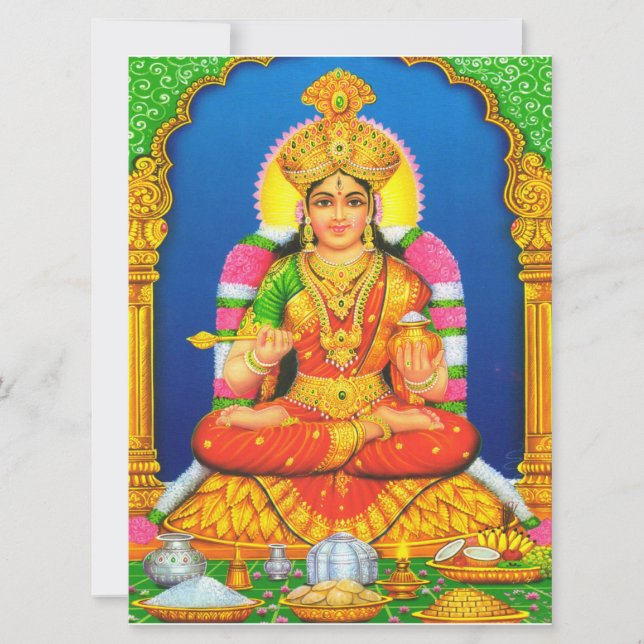 Indian Art Lakshmi Goddess Hindu Religion Karte (Vorderseite)