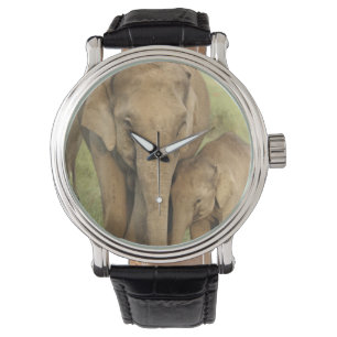 Indian / Asian Elephant and young one,Corbett Armbanduhr