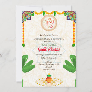 Indian Baby Shower Godh Bharai Hindu Einladung