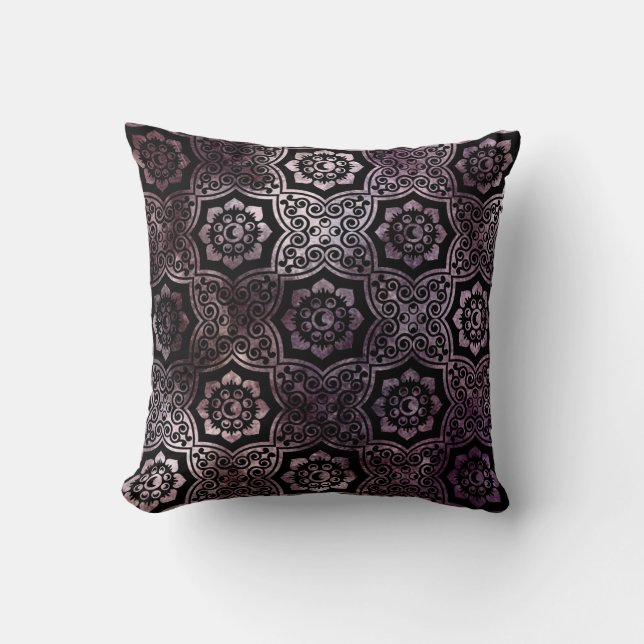 Indian Batik - Lila Kissen (Vorderseite)