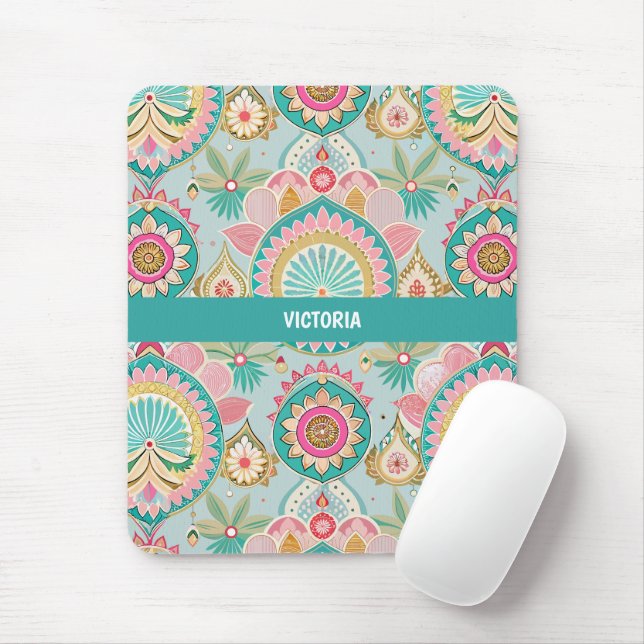 Indian Bazaar Pastell Custom Muster Mousepad (Mit Mouse)