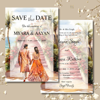 Indian Beach Save the Date Einladungsvorlage Einladung